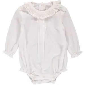 40108-Carriage Boutique Long Sleeve Baby Girl Bubble Romper
