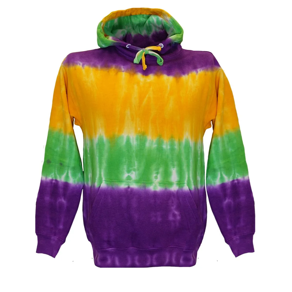Adult Unisex Mardi Gras Tie Dye Hoodie Sweat Shirt #2