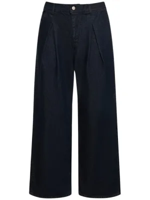 After Pray   Tuck pleat wide denim jeans 