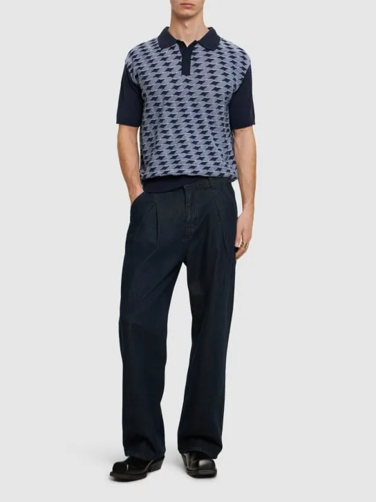 After Pray   Tuck pleat wide denim jeans 
