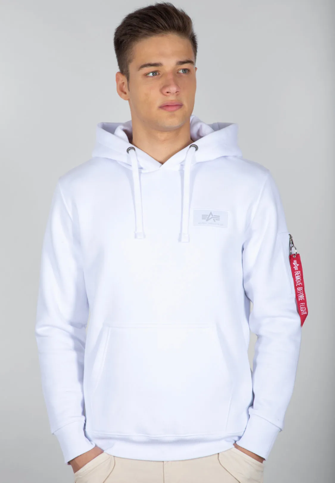 Alpha Industries Backprint Hoodie Neon white orange 178318NP-480