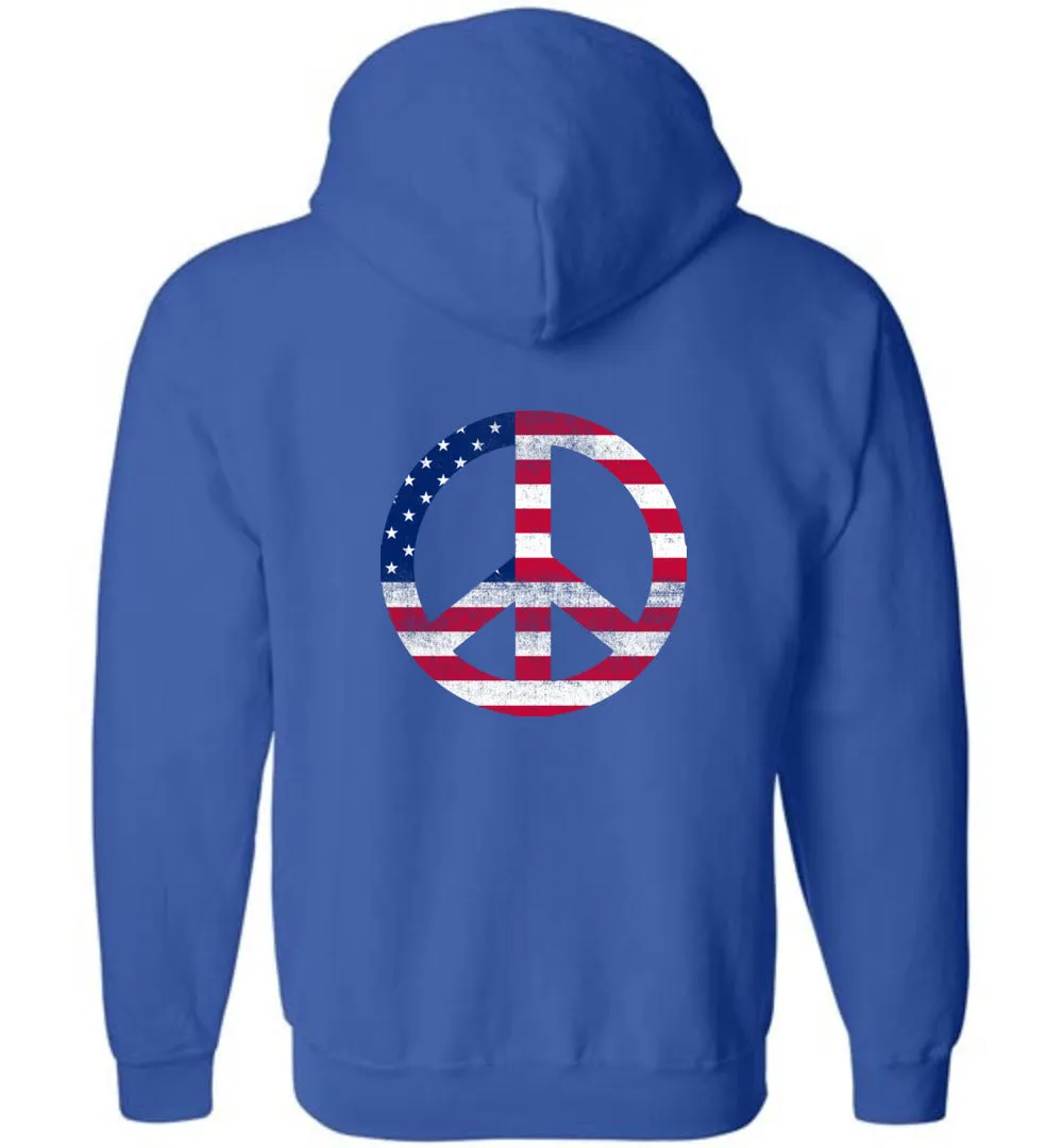 American Peace Sign - Zip Hoodie