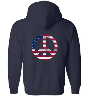 American Peace Sign - Zip Hoodie