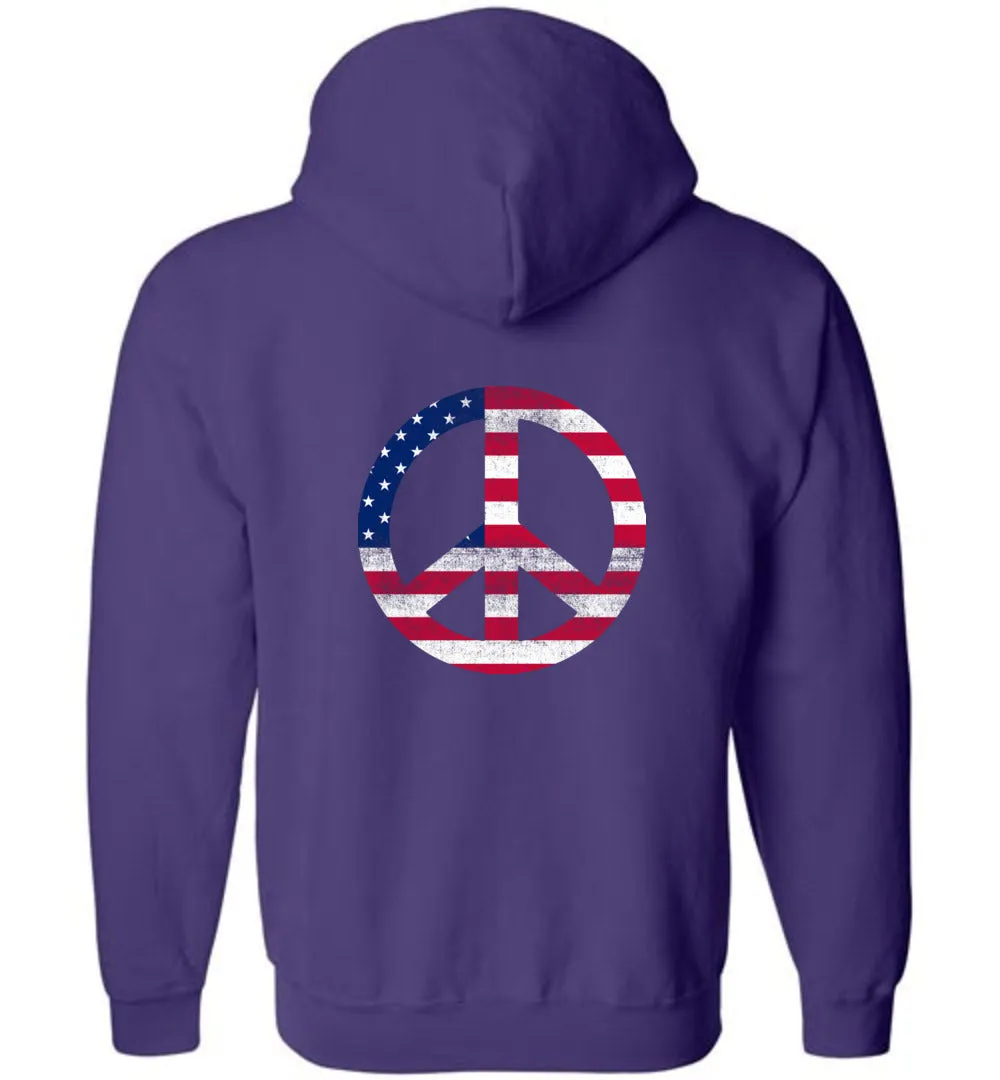 American Peace Sign - Zip Hoodie