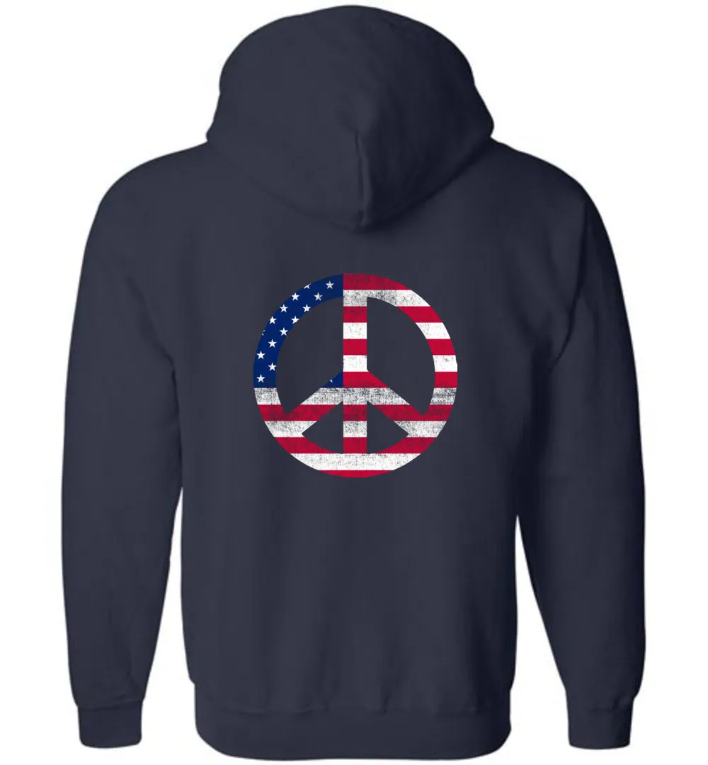 American Peace Sign - Zip Hoodie