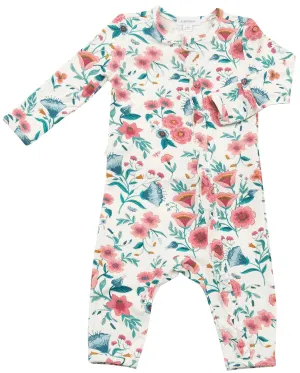 Angel Dear Vintage Garden Ruffle Front Bamboo Romper