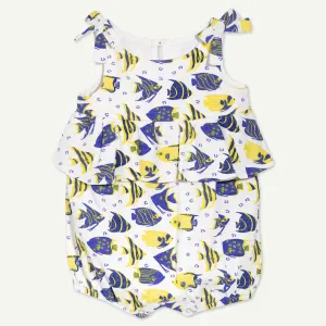 Angel Fish Print Tank Style Romper
