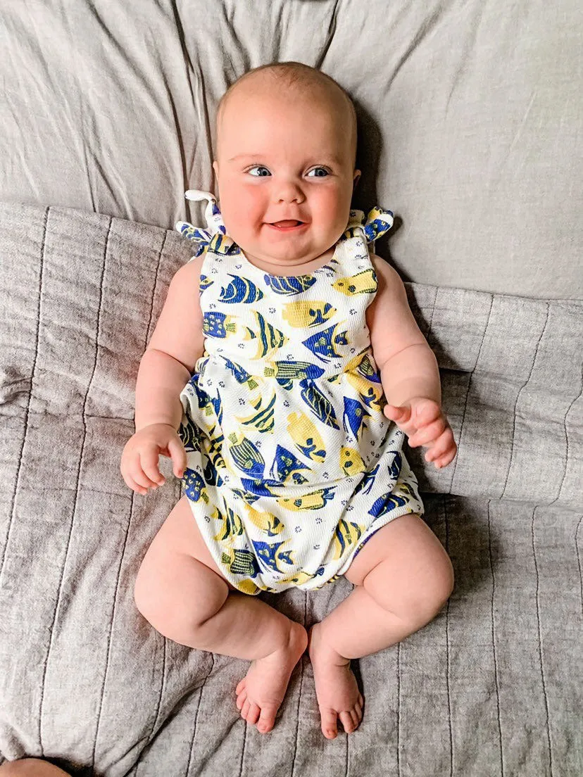 Angel Fish Print Tank Style Romper