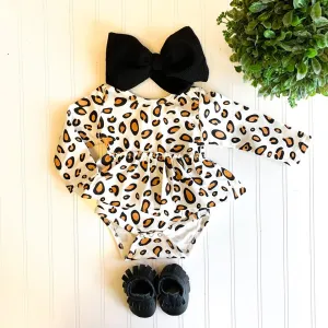 ANIMAL PRINT LONG SLEEVE ROMPER