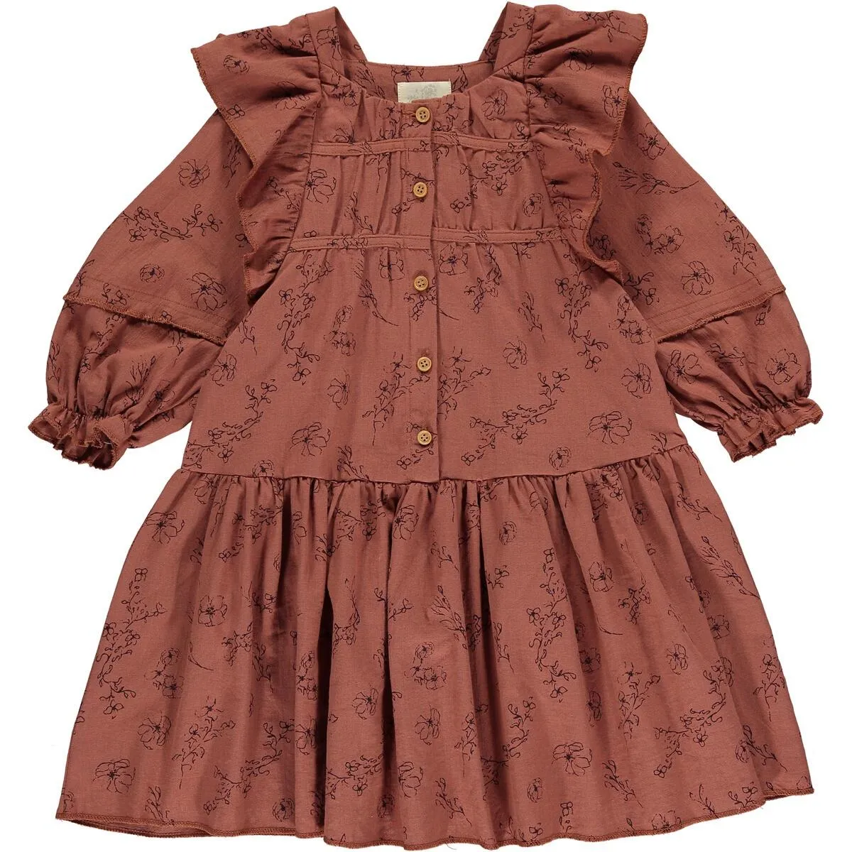 aretha rust floral print dress