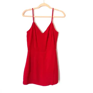 B. Darlin Red Faux Wrap Romper- Size 9/10