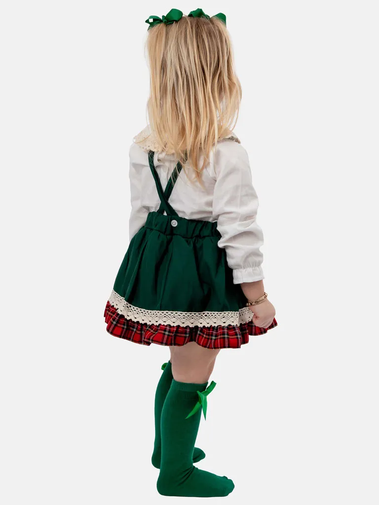 Baby Girl María Collection 2-Piece Romper Set - Emerald Green
