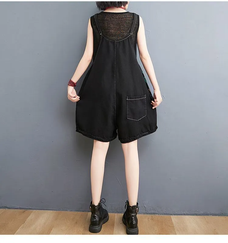 Baggy street women jean romper