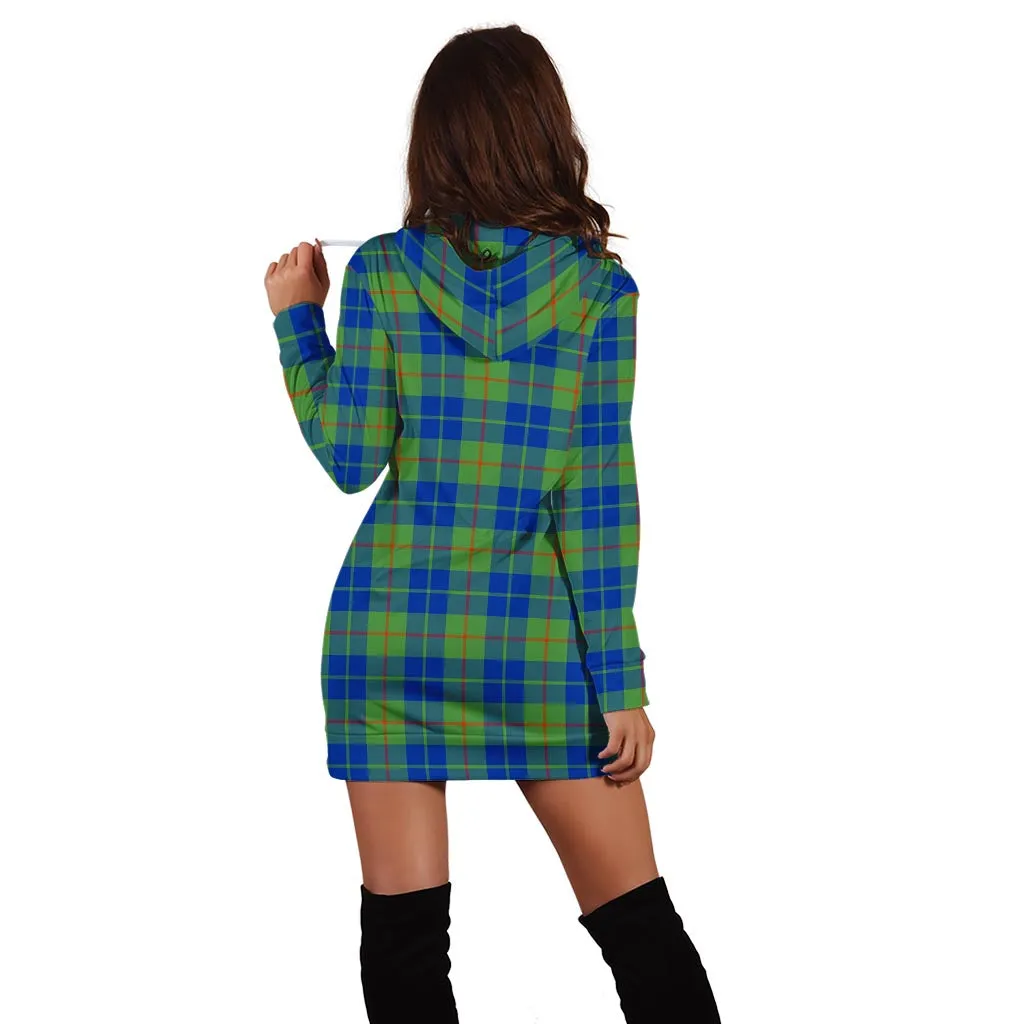 Barclay Hunting Ancient Tartan Hoodie Dress with Family Crest