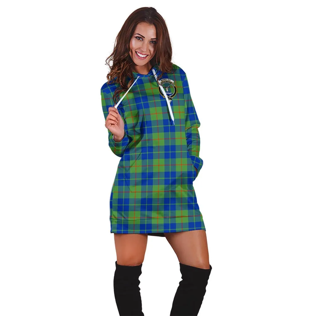 Barclay Hunting Ancient Tartan Hoodie Dress with Family Crest