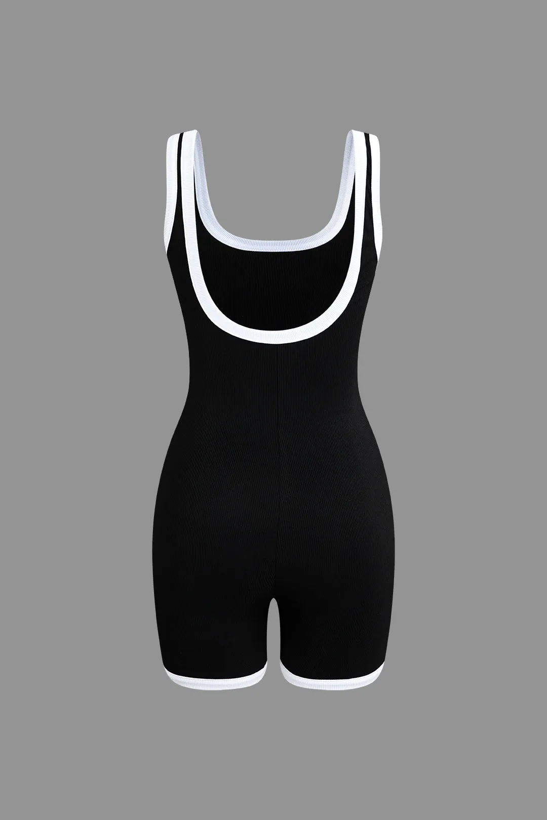 Basic Contrast Trim Tank Romper