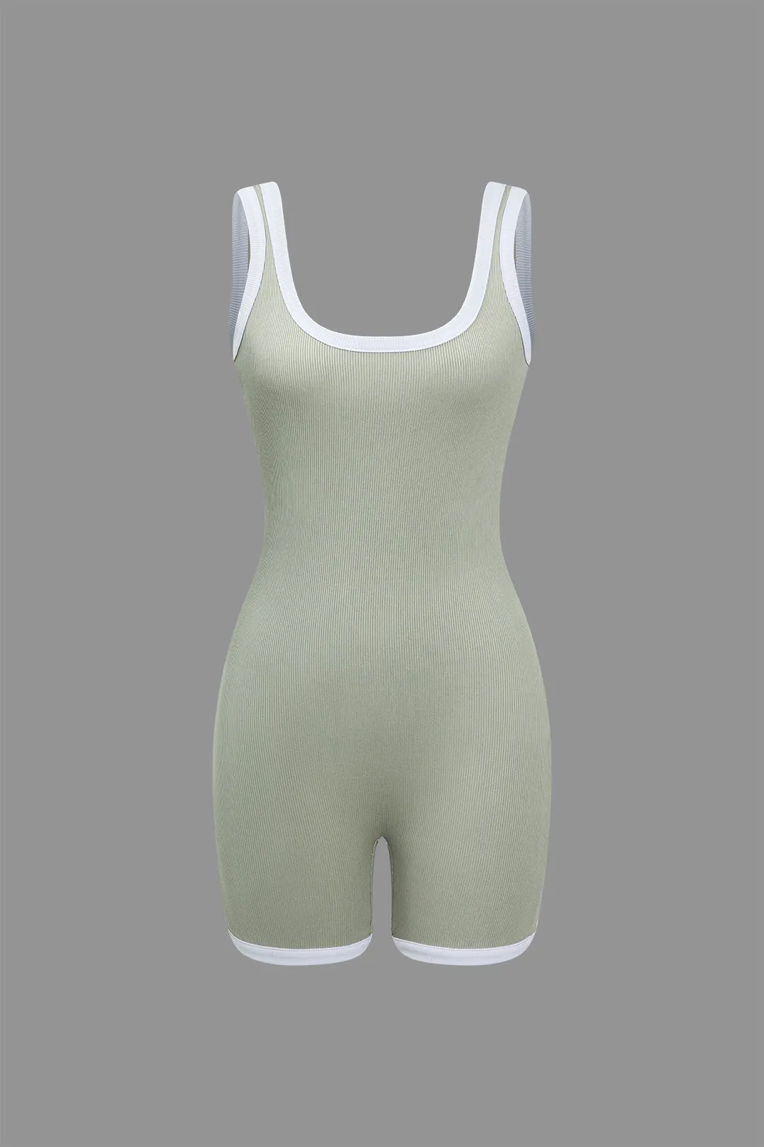 Basic Contrast Trim Tank Romper