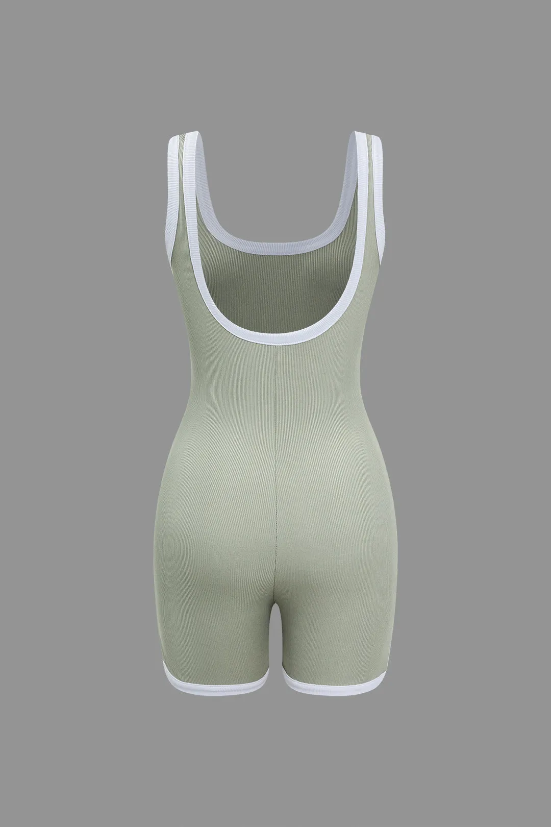 Basic Contrast Trim Tank Romper
