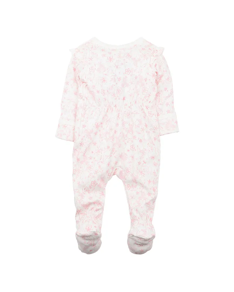 BEBE EVIE TOILE PRINT LS ONESIE