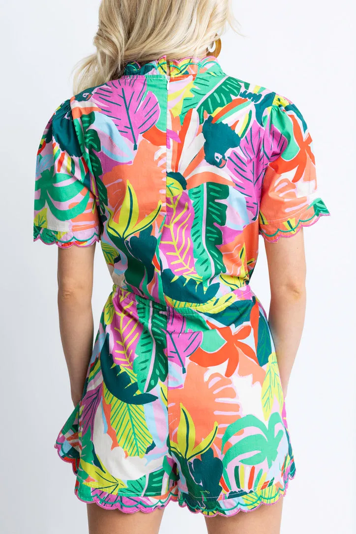 Birds of Paradise Vneck Playsuit