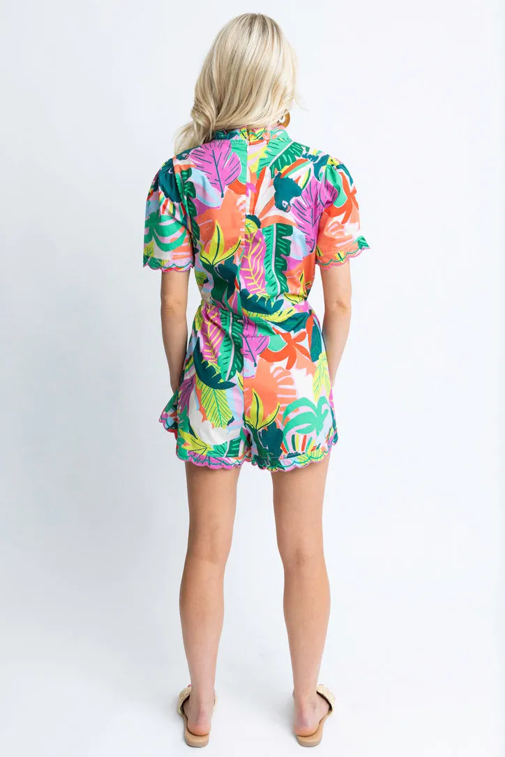 Birds of Paradise Vneck Playsuit