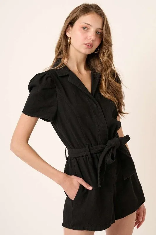 Black Denim Romper