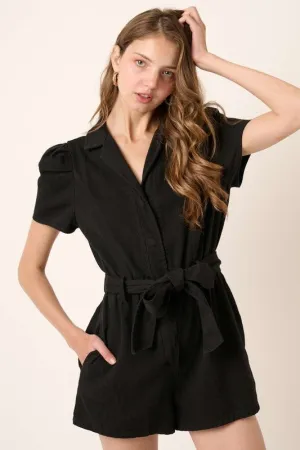 Black Denim Romper
