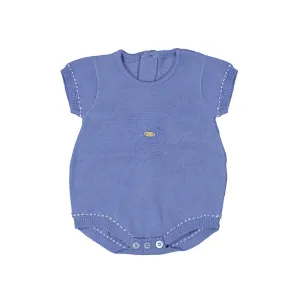 Blue Knit Romper for Newborns