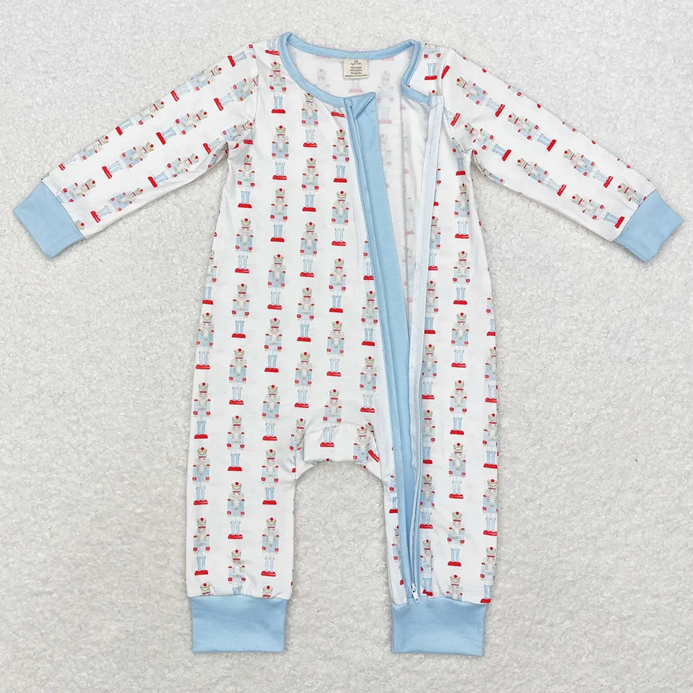 Boutique Infant Baby Girls Rompers Sibling Christmas Zip Bamboo Rompers LR1185