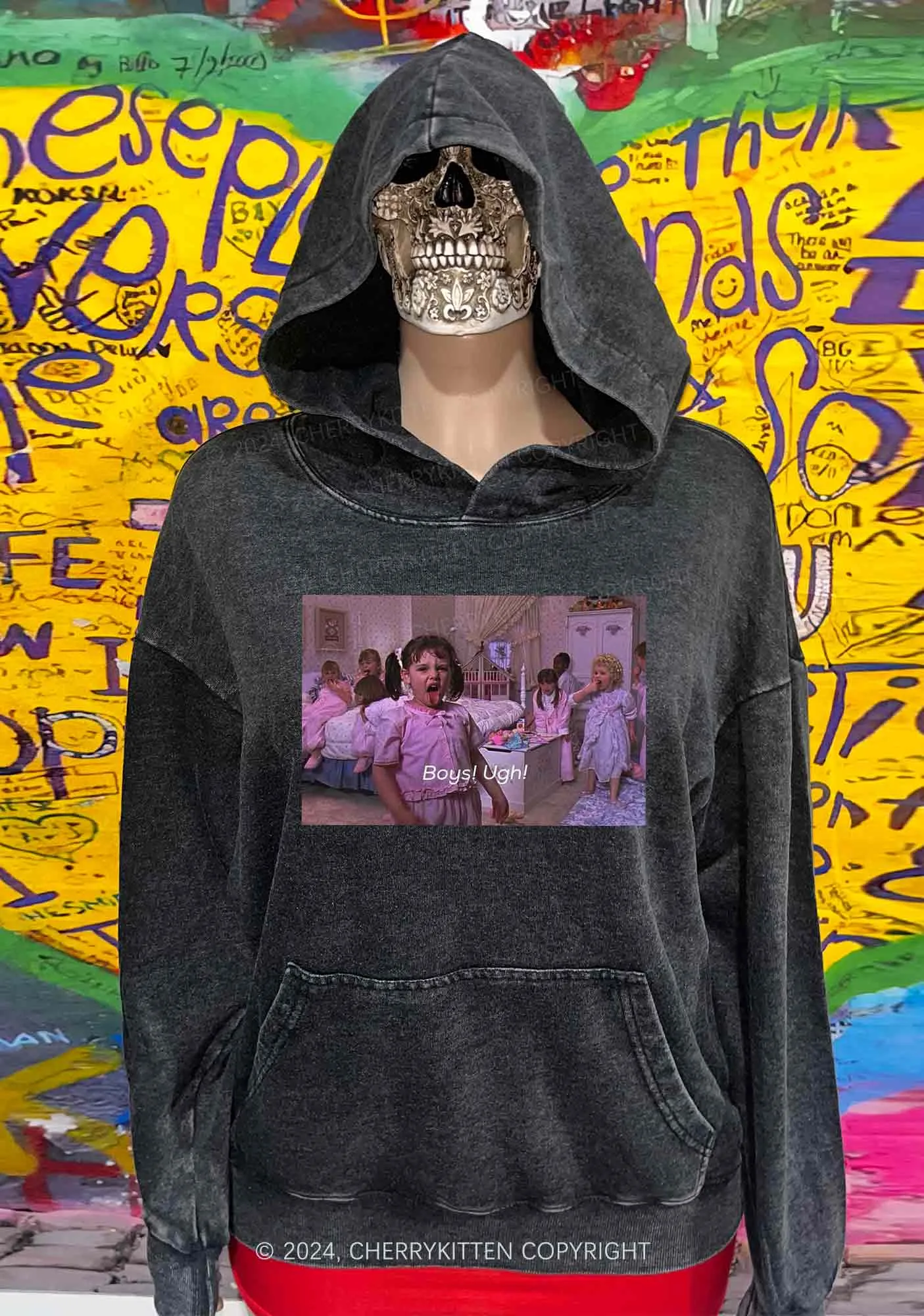 Boys Ugh Y2K Washed Hoodie Cherrykitten