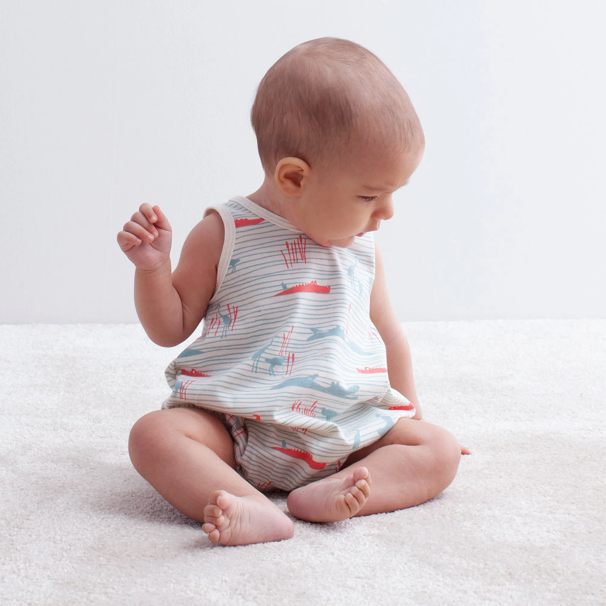 Bubble Romper - Bikes Slate Blue