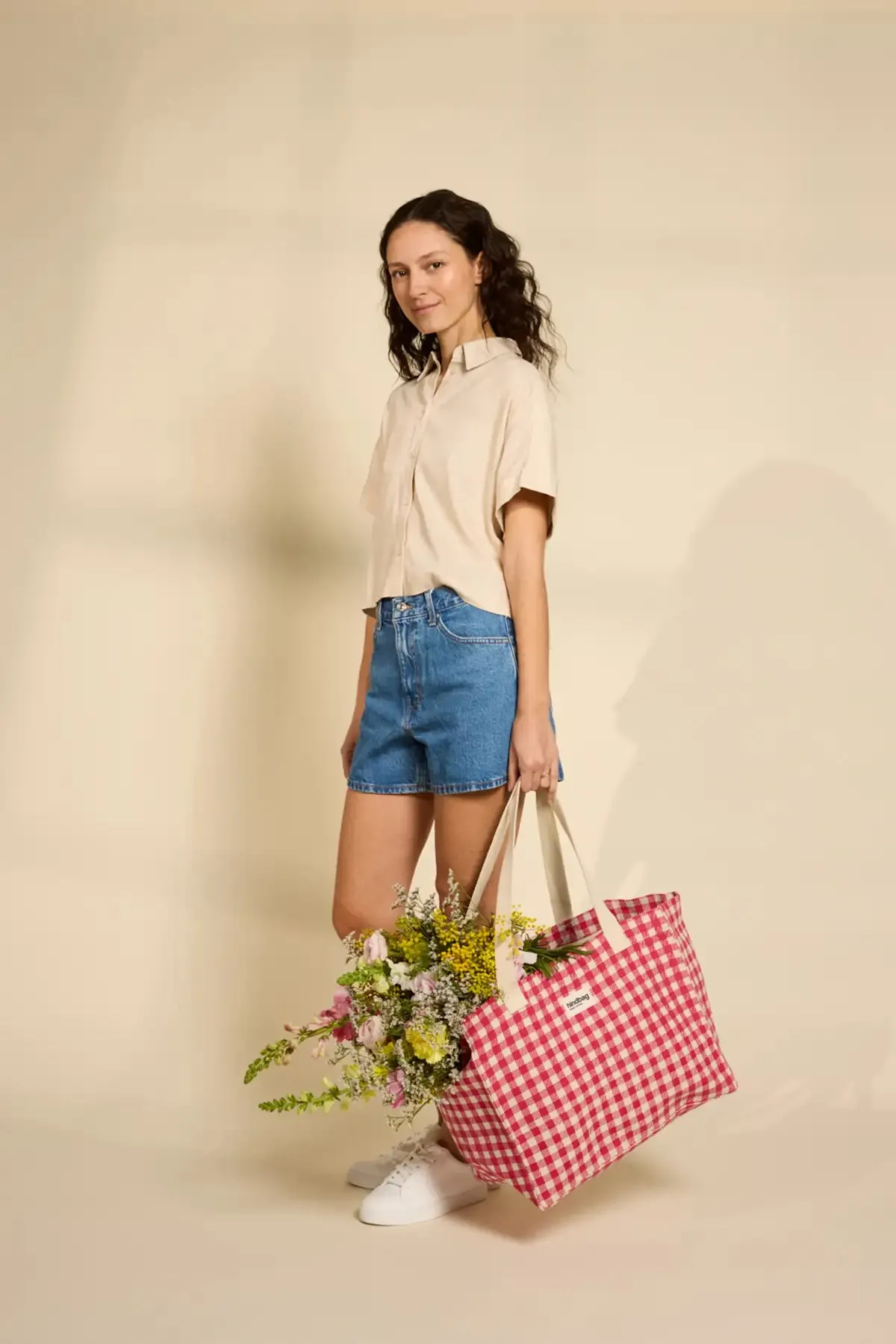 Cabas Claude Vichy rose