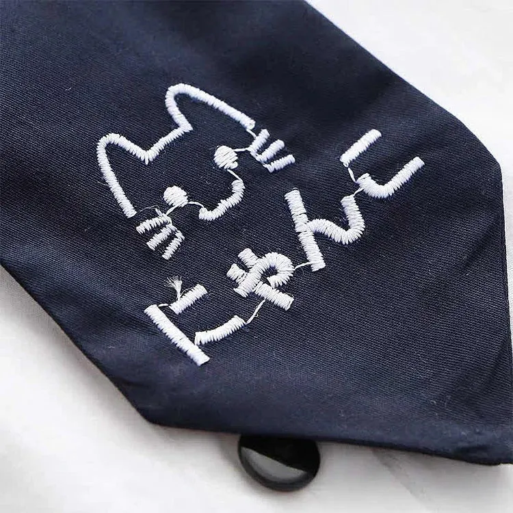 Cartoon Cat Paws Embroidery Zipper Hoodie Coat