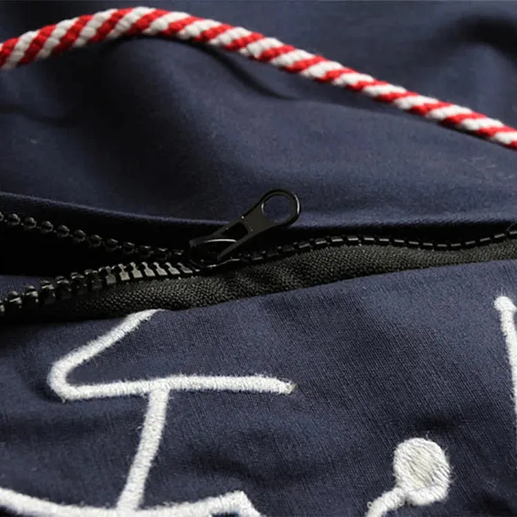 Cartoon Cat Paws Embroidery Zipper Hoodie Coat