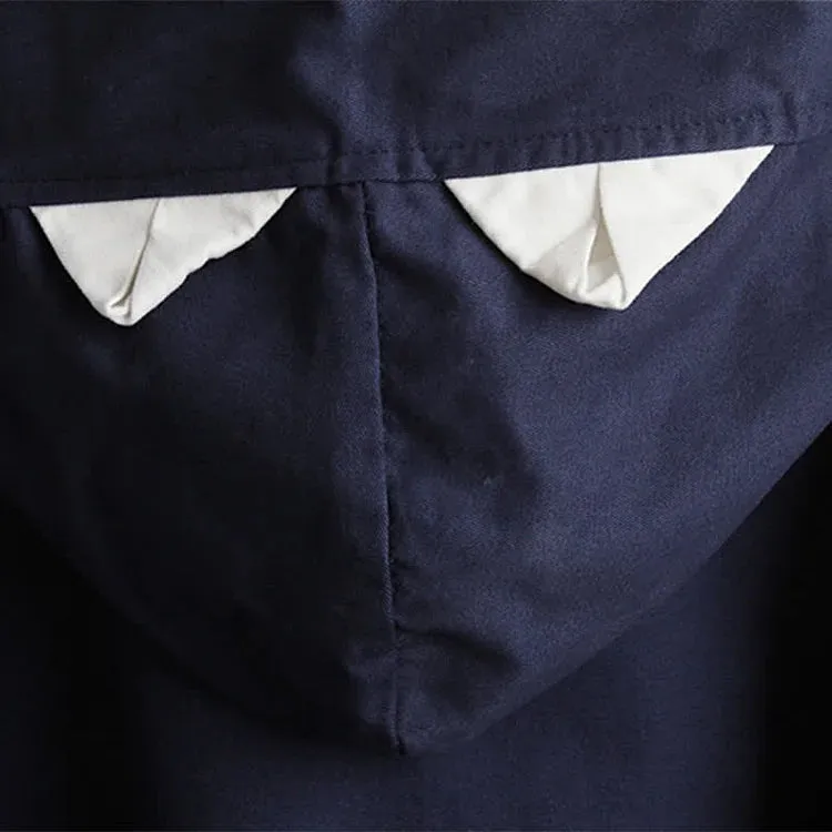 Cartoon Cat Paws Embroidery Zipper Hoodie Coat