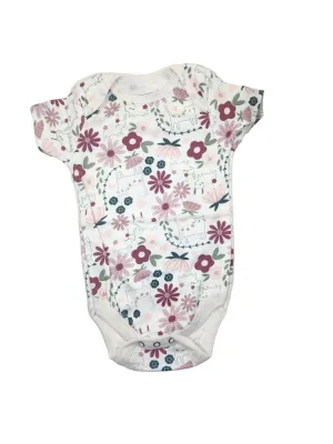 Cat   Bunny Pink Floral Short Sleeve Romper