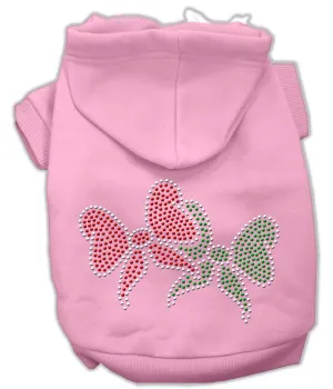 Christmas Bows Rhinestone Hoodie Pink Xs (8)