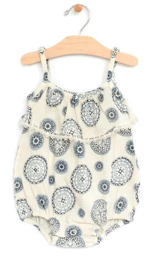 City Mouse Lace Flutter Bubble Romper - Mandala