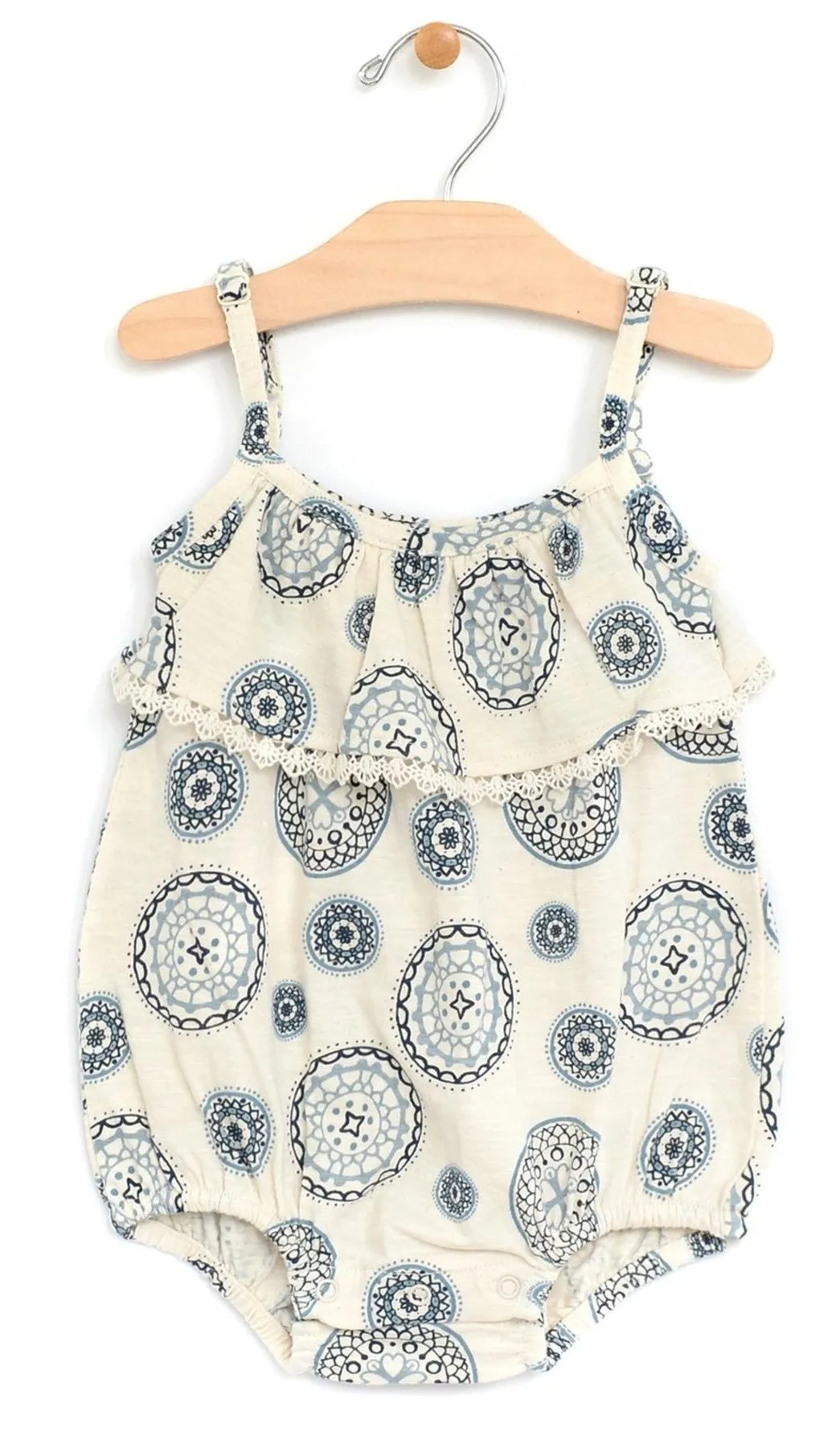 City Mouse Lace Flutter Bubble Romper - Mandala