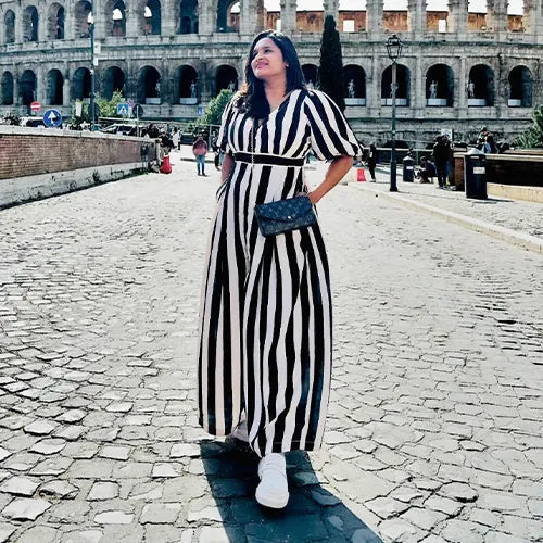 Contemporary Striped Jumpsuit