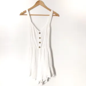 Cotton Candy LA White Faux Button Romper- Size S