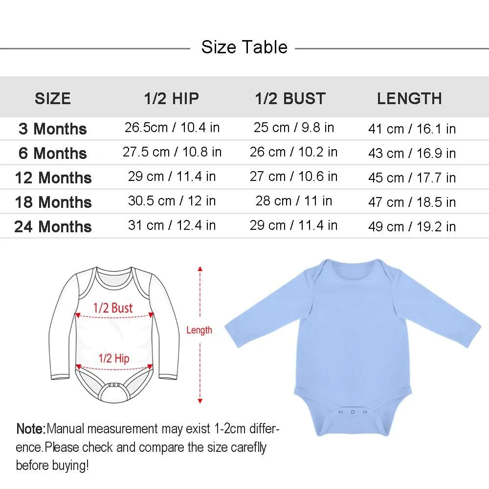 Custom Face Family Infant Bodysuit One Piece Jumpsuit Personalized Long Sleeve Rompers Baby Clothes