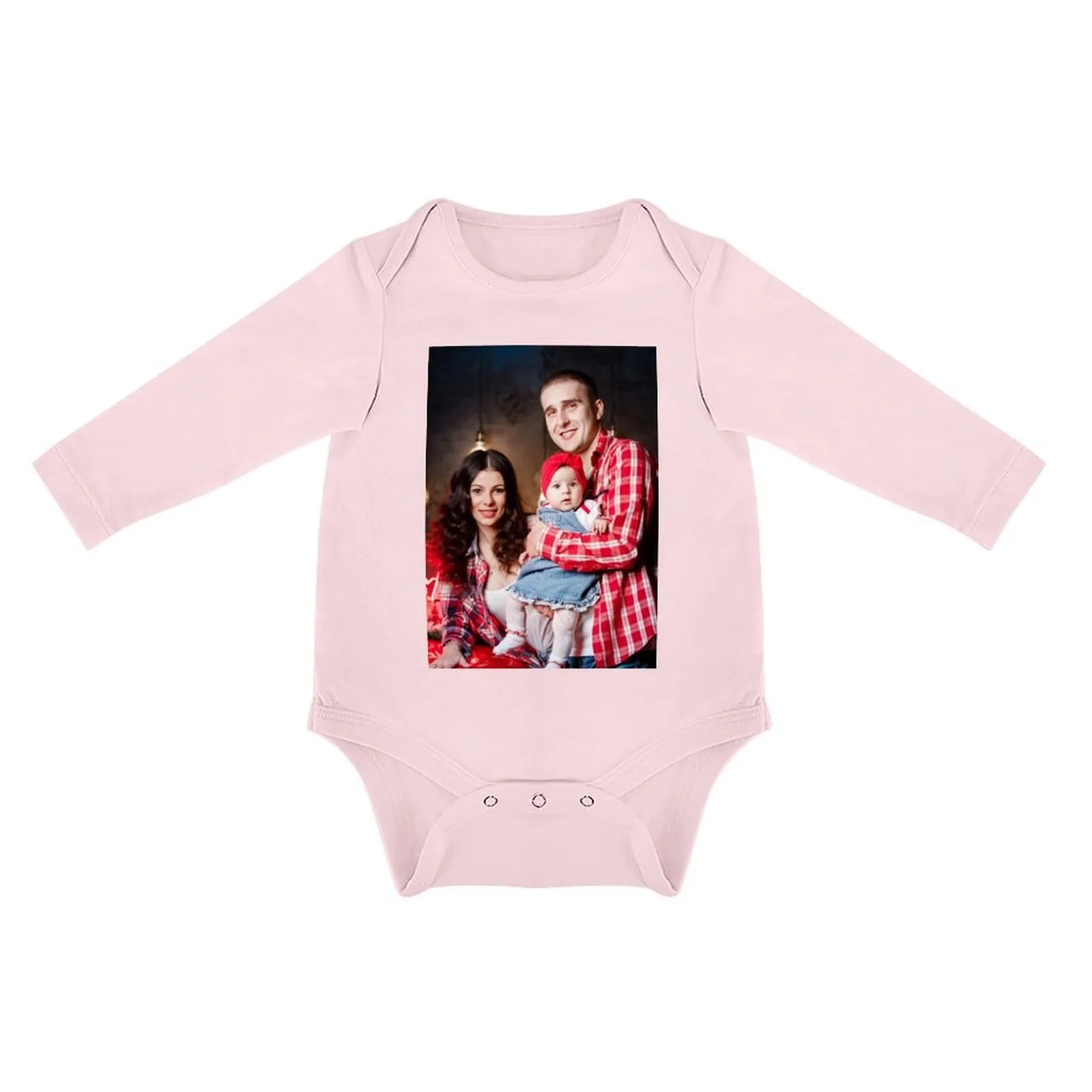 Custom Face Family Infant Bodysuit One Piece Jumpsuit Personalized Long Sleeve Rompers Baby Clothes
