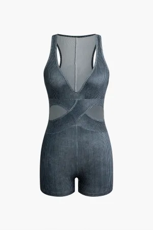 Cut Out V-neck Asymmetrical Romper
