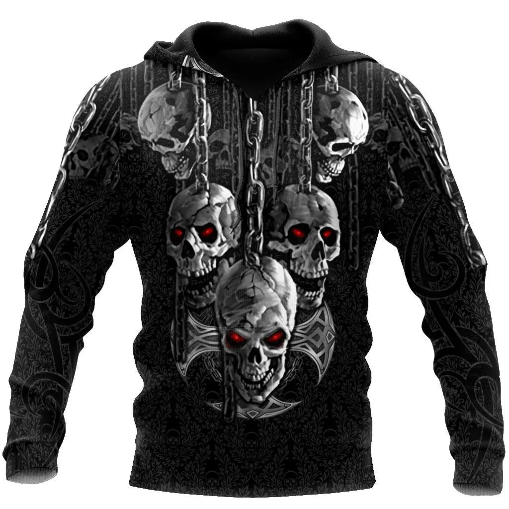 Dark Art Skull Hoodie For Men And Women
