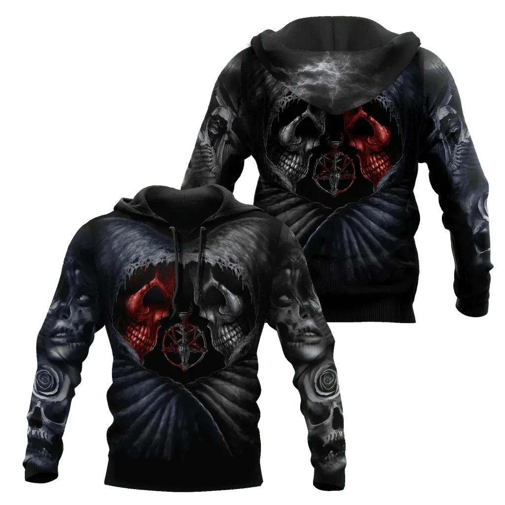 Dark Art Skull Hoodie For Men And Women