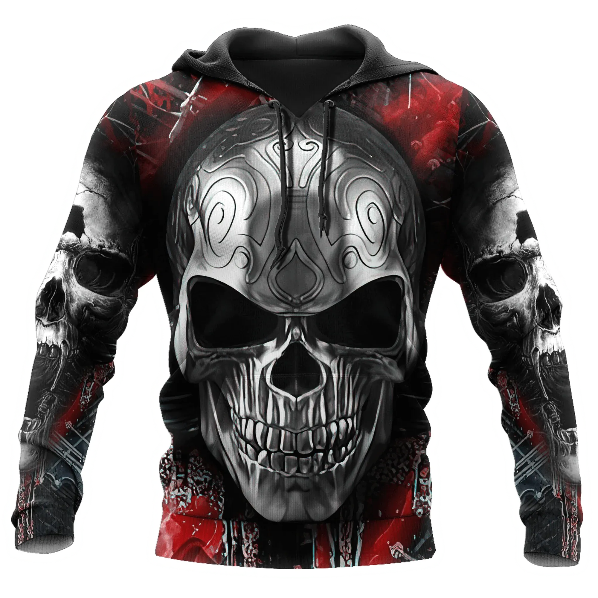 Dark Art Skull Hoodie For Men And Women