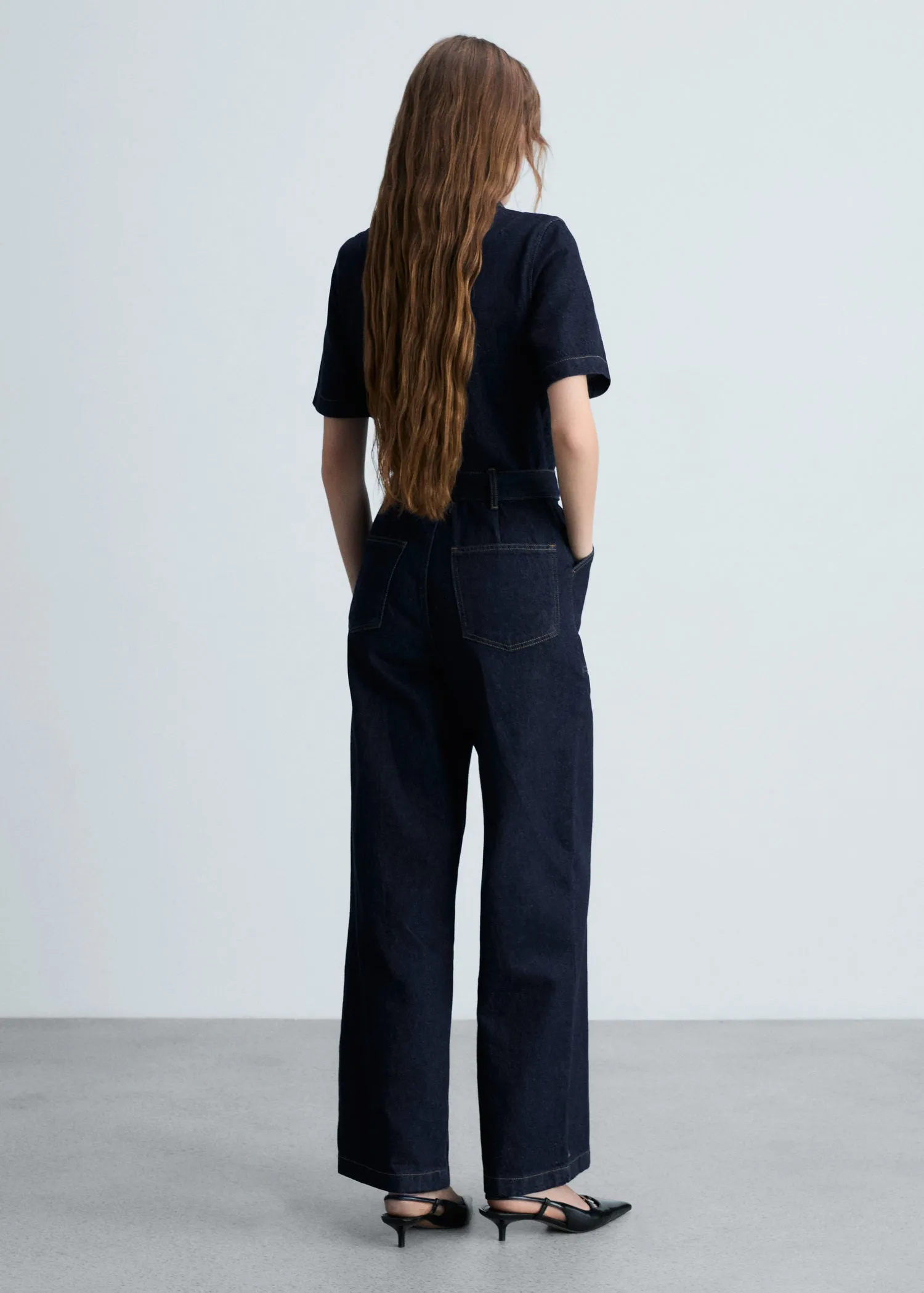 Denim jumpsuit belt - Open Blue