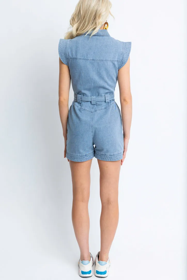 Denim Pocket Romper