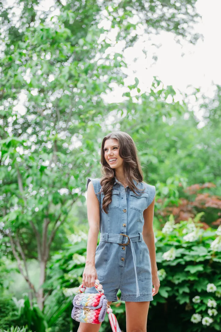 Denim Pocket Romper